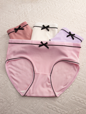 4-dielne spodné prádlo, dýchajúca stredná oblasť pásu s detailom motýlieho uzla, Modal s obsahom bavlny <30%, univerzálny štýl, zimná sezóna 2024