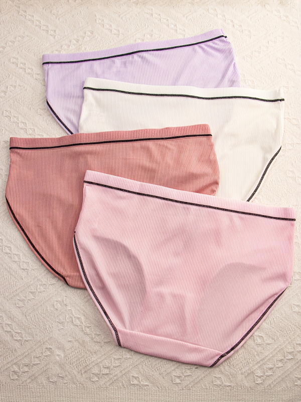 4-dielne spodné prádlo, dýchajúca stredná oblasť pásu s detailom motýlieho uzla, Modal s obsahom bavlny <30%, univerzálny štýl, zimná sezóna 2024