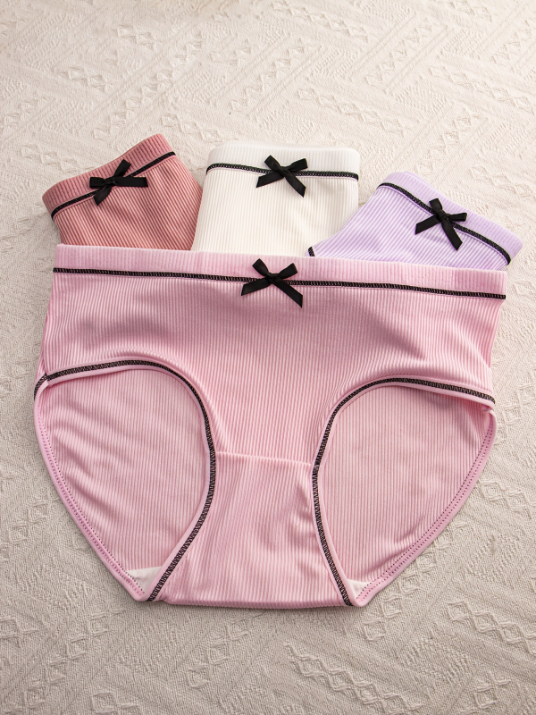 4-dielne spodné prádlo, dýchajúca stredná oblasť pásu s detailom motýlieho uzla, Modal s obsahom bavlny <30%, univerzálny štýl, zimná sezóna 2024