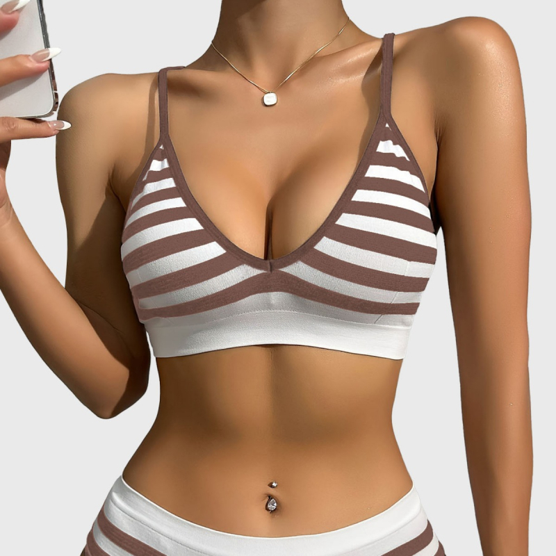 Безжичен сутиен с повдигащ ефект, триъгълни чашки, найлонова материя (80-90% найлон), без подплата