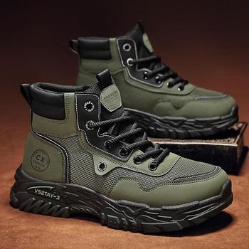 Pánske Martin čižmy, vysoký top, PU koža, priedušné, protišmykové, britský štýl, zimné