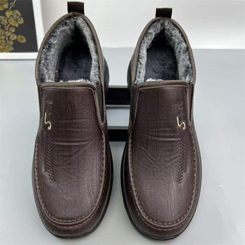 Muške papuče za zimu — PU gornji dio, TPU potplat, protuklizne, tople, otporne na habanje