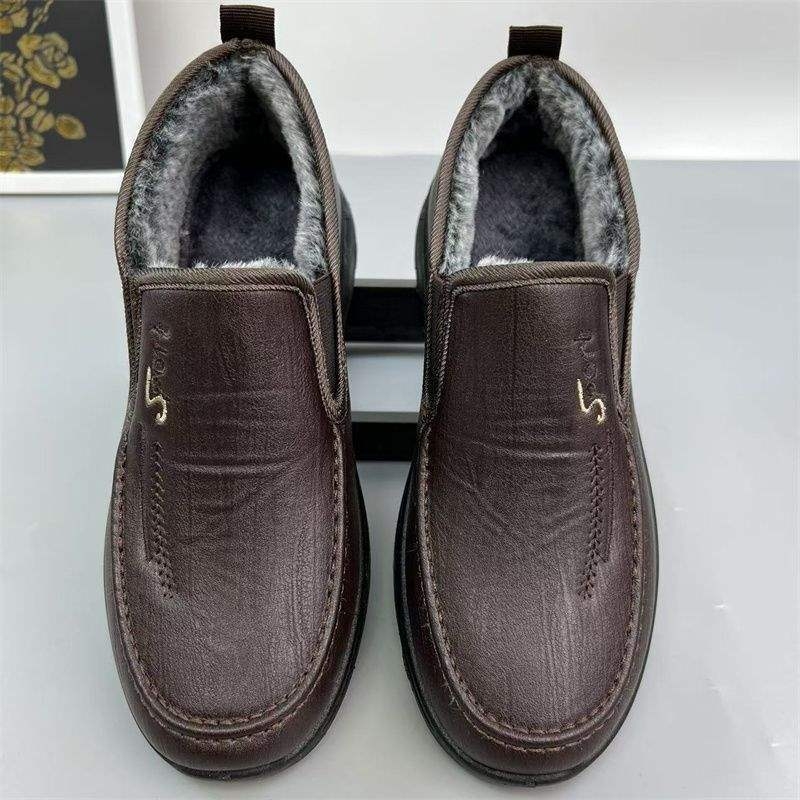 Muške papuče za zimu — PU gornji dio, TPU potplat, protuklizne, tople, otporne na habanje