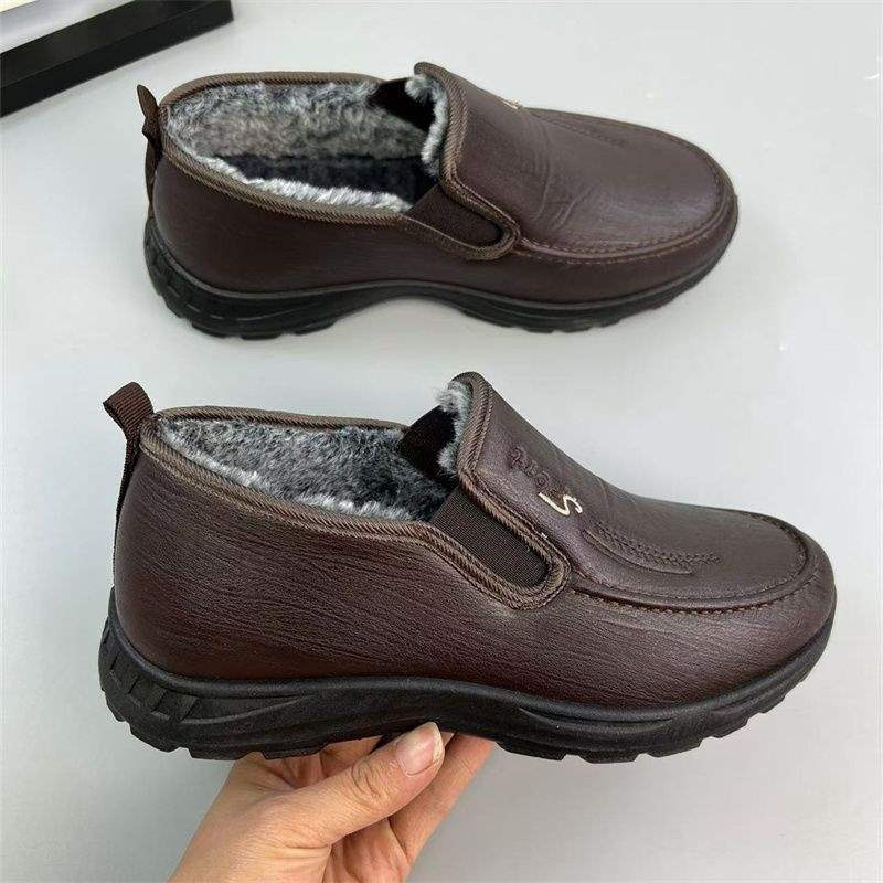 Muške papuče za zimu — PU gornji dio, TPU potplat, protuklizne, tople, otporne na habanje