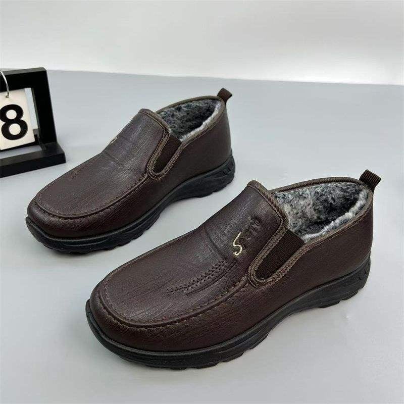 Muške papuče za zimu — PU gornji dio, TPU potplat, protuklizne, tople, otporne na habanje