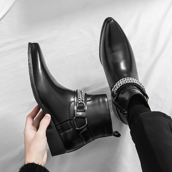 Pánske Chelsea topánky s okrúhlym nosom, vrchnok z veluru, gumová podrážka, nízka výška šachty, nízka päta