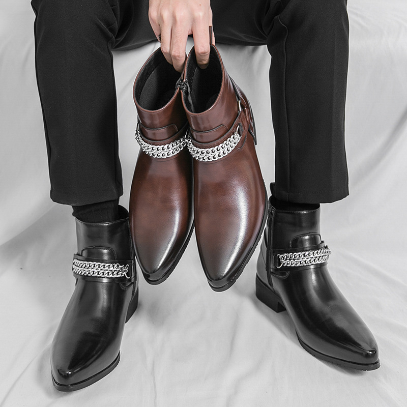 Pánske Chelsea topánky s okrúhlym nosom, vrchnok z veluru, gumová podrážka, nízka výška šachty, nízka päta