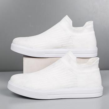 Unisex Slip-On Flyknit tenisice, prozračan gornji dio, casual-sportske, niski kroj, MD đon, okrugli prst