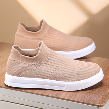 Unisex Slip-On Flyknit tenisice, prozračan gornji dio, casual-sportske, niski kroj, MD đon, okrugli prst