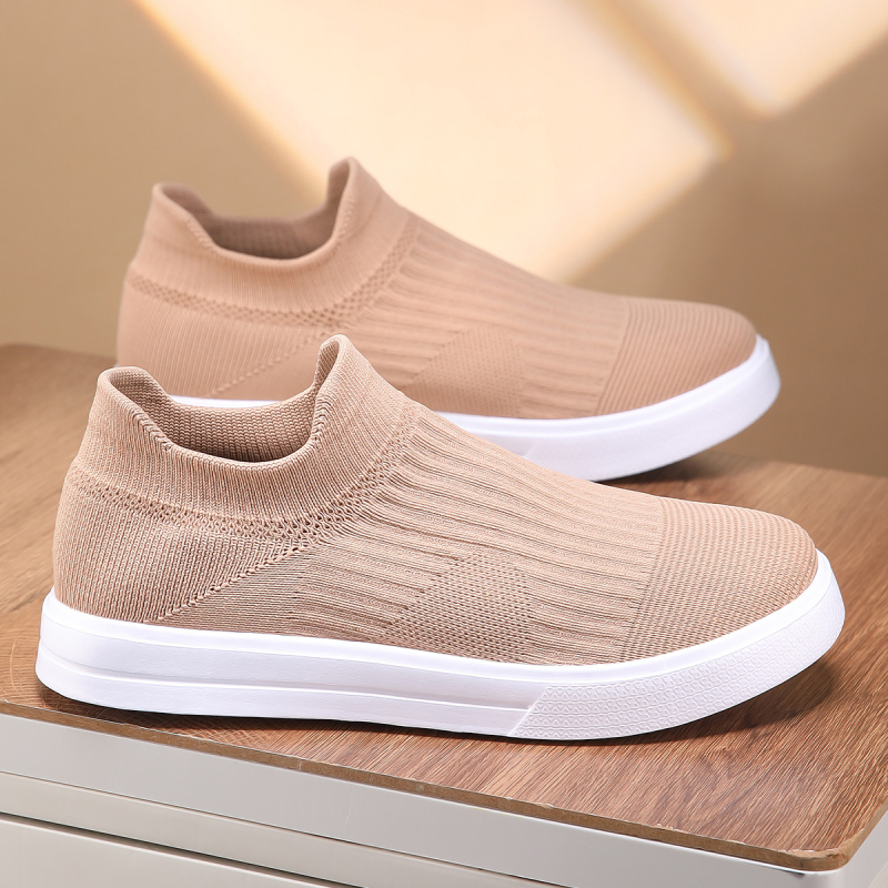 Unisex Slip-On Flyknit tenisice, prozračan gornji dio, casual-sportske, niski kroj, MD đon, okrugli prst