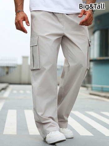 Pantaloni de lucru cu mai multe buzunare – stil american, lungi, talie medie, croială dreaptă, 100% poliester