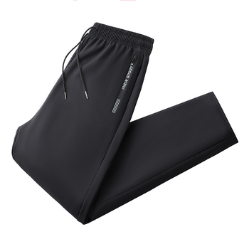 Muške sportske hlače s fleece podstavom, ravni kroj, visok pojas, šnira za pričvršćivanje