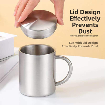 Hrnek z nehrdzavejúcej ocele 304 s viečkom, dvojito stenná izolácia, moderný minimalistický dizajn, ideálny darček pre podnikanie