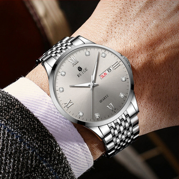 Pánske ultra tenké quartz hodinky s vodotesnosťou 10 m, luminiscenčný displej a kalendár