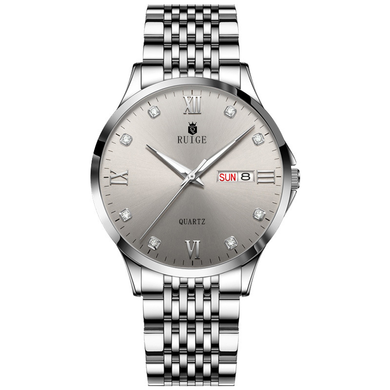 Pánske ultra tenké quartz hodinky s vodotesnosťou 10 m, luminiscenčný displej a kalendár