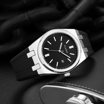 PLADEN Pánske kvarc hodinky s silikónovým remienkom – Model 3817, ciferník 40 mm, hrúbka 11 mm, svetelný kalendár, vodeodolnosť 30 m