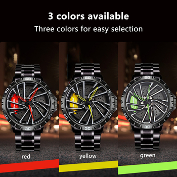 BOYADKA športové hodinky zo série Wheel Hub, analogový kvarc pohon Miyota 2039 (Japonsko), ciferník priemer 43 mm, hrúbka 13 mm, vodotesnosť 30 m, náramok z ocele