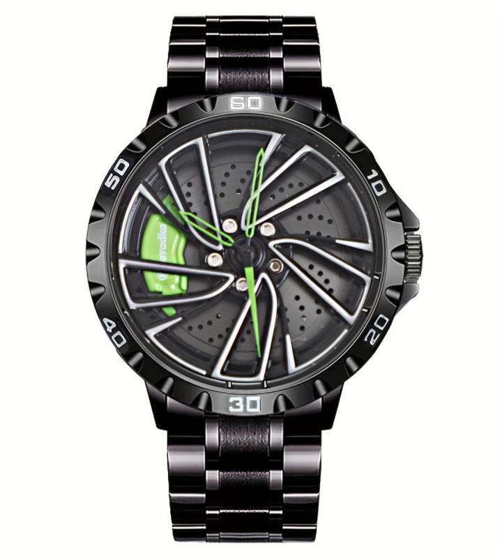 BOYADKA športové hodinky zo série Wheel Hub, analogový kvarc pohon Miyota 2039 (Japonsko), ciferník priemer 43 mm, hrúbka 13 mm, vodotesnosť 30 m, náramok z ocele