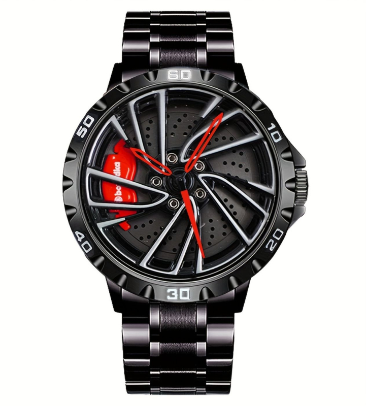 BOYADKA športové hodinky zo série Wheel Hub, analogový kvarc pohon Miyota 2039 (Japonsko), ciferník priemer 43 mm, hrúbka 13 mm, vodotesnosť 30 m, náramok z ocele