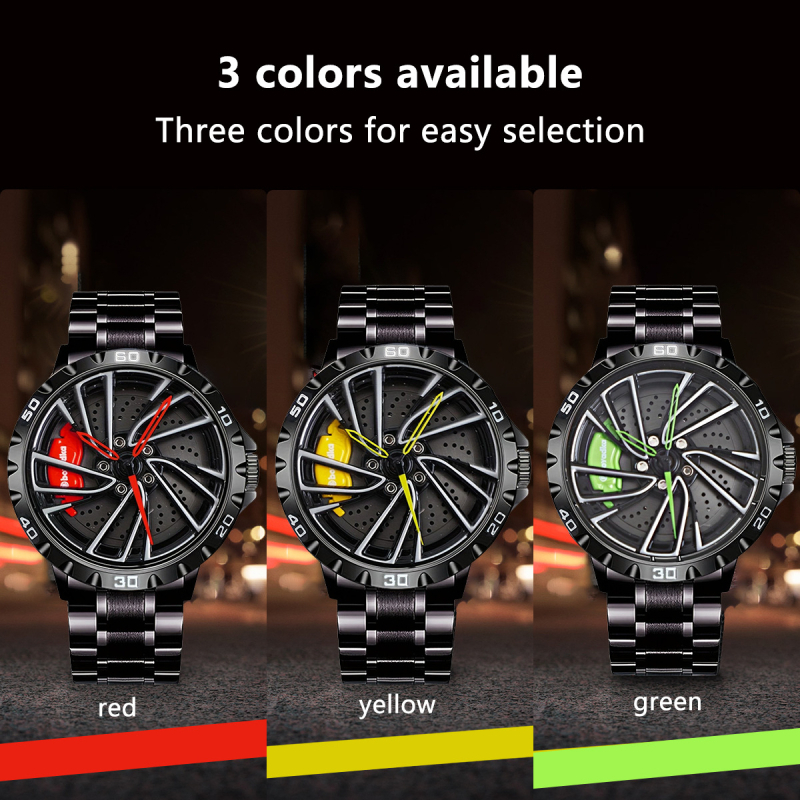 BOYADKA športové hodinky zo série Wheel Hub, analogový kvarc pohon Miyota 2039 (Japonsko), ciferník priemer 43 mm, hrúbka 13 mm, vodotesnosť 30 m, náramok z ocele