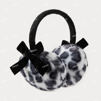 Ušne zaštitnike od velura s leopardim uzorkom, tople za zimu