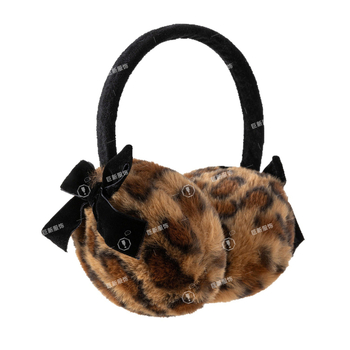 Ušne zaštitnike od velura s leopardim uzorkom, tople za zimu