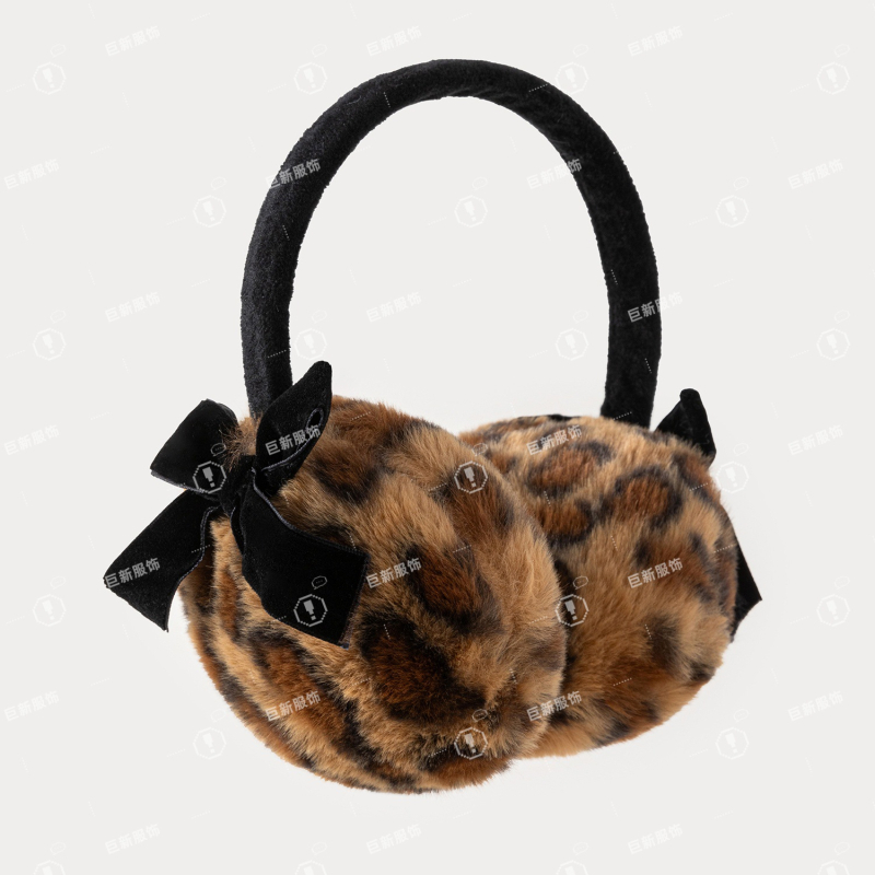 Ušne zaštitnike od velura s leopardim uzorkom, tople za zimu