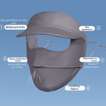 Maska na celé tváre s UPF, dýchateľná Ice Silk látka, polyesterový zmes, na leto pre jazdu na bicykli