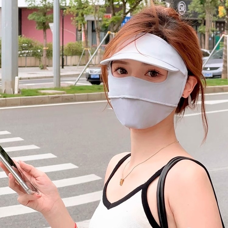 Maska na celé tváre s UPF, dýchateľná Ice Silk látka, polyesterový zmes, na leto pre jazdu na bicykli