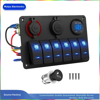 Panel rocker prepínačov s konfiguráciami 6+3 a 8+4, multifunkčný dizajn v tvare lode, 5P, 2 rýchlosti, nabíjateľný