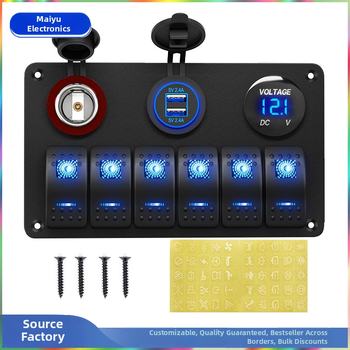 Panel rocker prepínačov s konfiguráciami 6+3 a 8+4, multifunkčný dizajn v tvare lode, 5P, 2 rýchlosti, nabíjateľný
