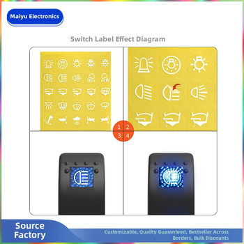 Panel rocker prepínačov s konfiguráciami 6+3 a 8+4, multifunkčný dizajn v tvare lode, 5P, 2 rýchlosti, nabíjateľný