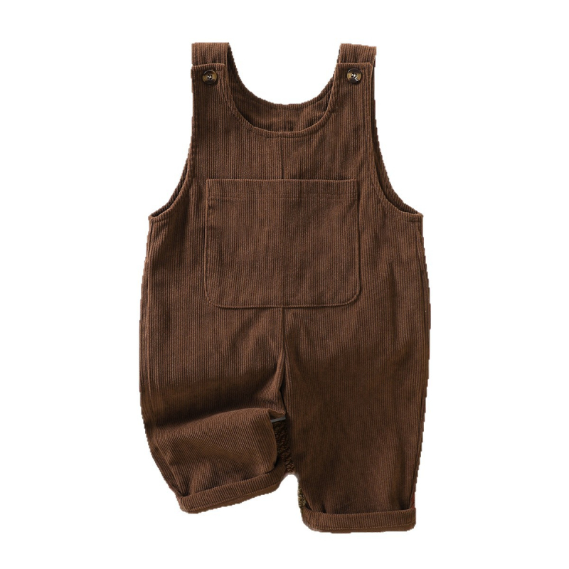 Detská corduroy kombinéza s ramienkami, voľný štýl, 100% bavlna, unisex, pre vek 1-3 roky