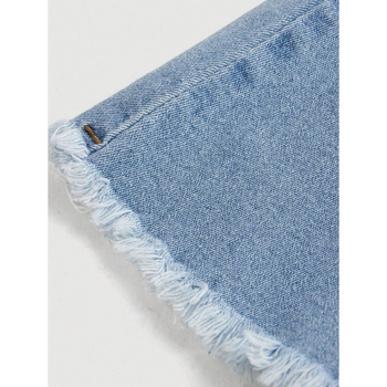 Dječje traperice od denima s elastičnim pojasom i džepovima, Lyocell tkanina, vlakna regenerirane celuloze, za djecu od 8 godina