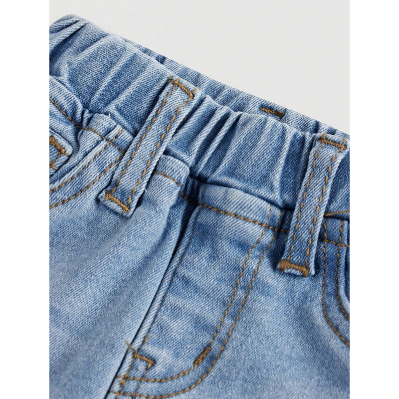 Dječje traperice od denima s elastičnim pojasom i džepovima, Lyocell tkanina, vlakna regenerirane celuloze, za djecu od 8 godina