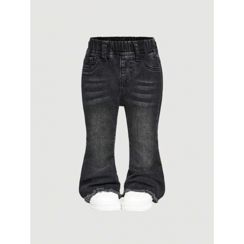 Dječje traperice od denima s elastičnim pojasom i džepovima, Lyocell tkanina, vlakna regenerirane celuloze, za djecu od 8 godina