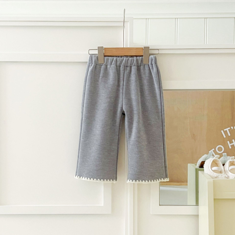 Dievčenské dlhé nohavice v kórejskom štýle, bavlnený corduroy, elastický pás, jednofarebné, 95% bavlna