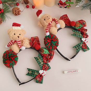Detská gumička do vlasov – vianočný karikatúrny vzor, látka, ručne vyrobené, samostatné balenie, pre deti 3–10 rokov