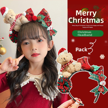 Detská gumička do vlasov – vianočný karikatúrny vzor, látka, ručne vyrobené, samostatné balenie, pre deti 3–10 rokov