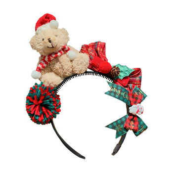 Detská gumička do vlasov – vianočný karikatúrny vzor, látka, ručne vyrobené, samostatné balenie, pre deti 3–10 rokov