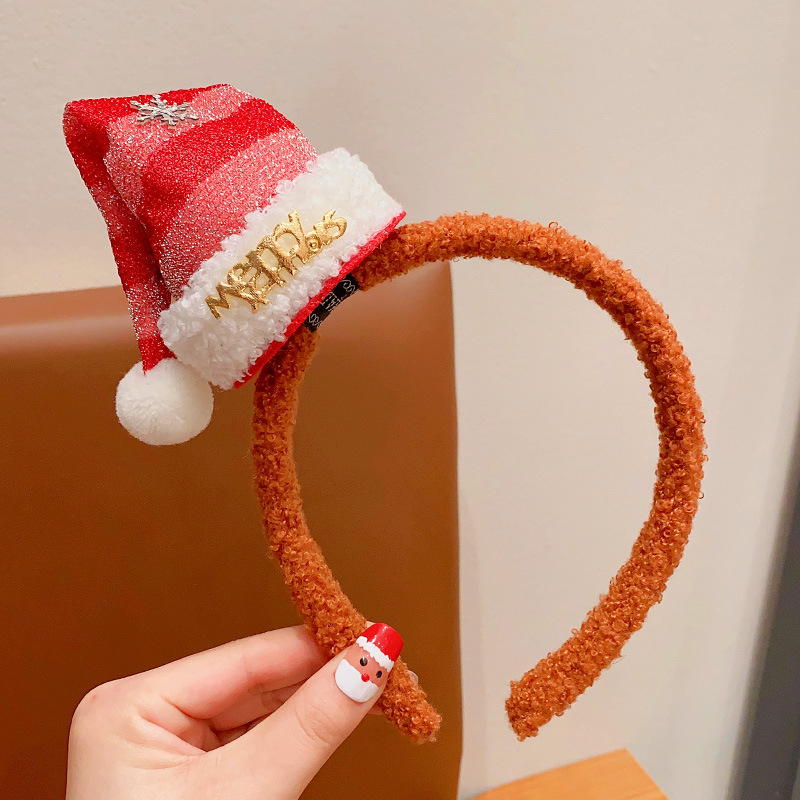 Detská gumička do vlasov – vianočný karikatúrny vzor, látka, ručne vyrobené, samostatné balenie, pre deti 3–10 rokov