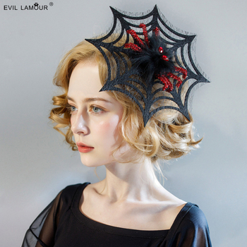 Halloween sponka do vlasov s pavučinou – ručná výroba, pôvodný dizajn, bočné zapínanie, model FJ-35-1