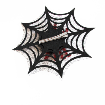 Halloween sponka do vlasov s pavučinou – ručná výroba, pôvodný dizajn, bočné zapínanie, model FJ-35-1