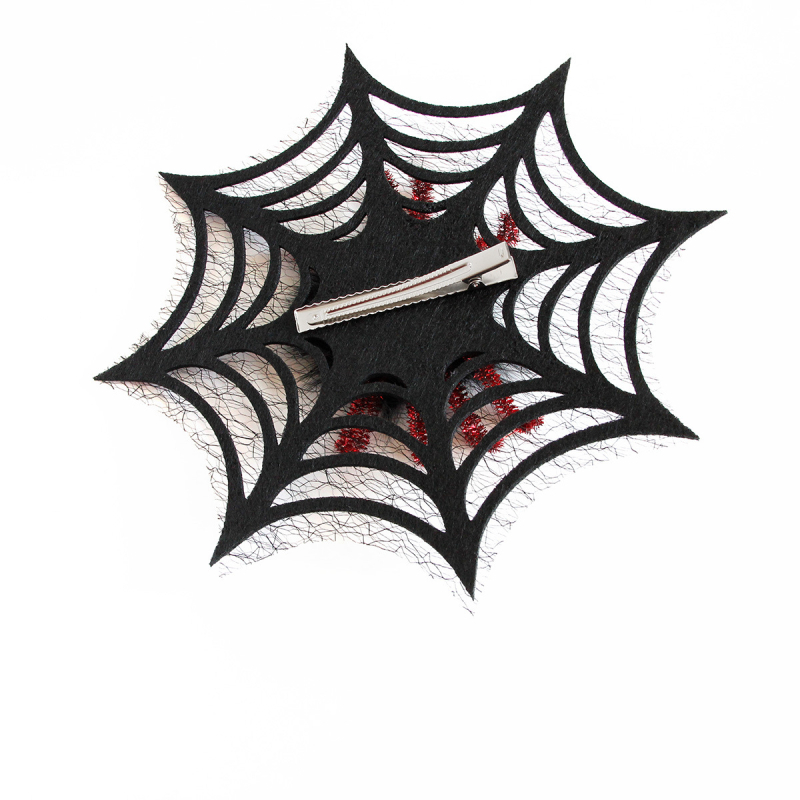 Halloween sponka do vlasov s pavučinou – ručná výroba, pôvodný dizajn, bočné zapínanie, model FJ-35-1