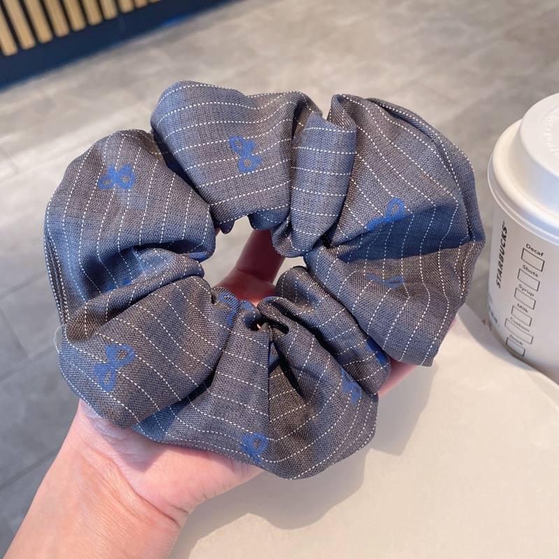 Gumička na cop s textilom, ručne vyrobená, korejský štýl, čerstvá a sladká, leto 2025