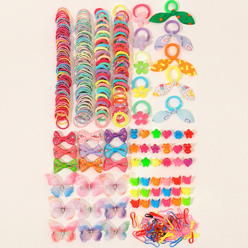 555-dielna sada doplnkov do vlasov pre deti – ručne vyrobená, princezná séria, gumičky, sponky a čelenky