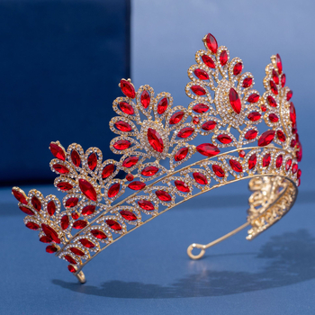 Ženská koruna na hlavu zliatiny so krištálmi, Niancan, model: Koruna, elektroplating (Materiál: zliatina; Značka: Niancan; Štýl: Ženské; Model: Koruna; Úprava: elektroplating)