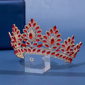 Ženská koruna na hlavu zliatiny so krištálmi, Niancan, model: Koruna, elektroplating (Materiál: zliatina; Značka: Niancan; Štýl: Ženské; Model: Koruna; Úprava: elektroplating)