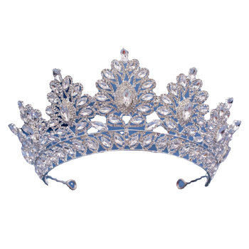 Ženská koruna na hlavu zliatiny so krištálmi, Niancan, model: Koruna, elektroplating (Materiál: zliatina; Značka: Niancan; Štýl: Ženské; Model: Koruna; Úprava: elektroplating)
