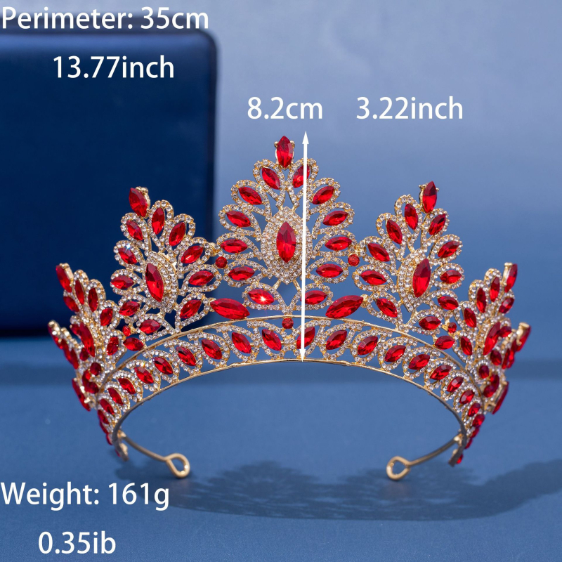 Ženská koruna na hlavu zliatiny so krištálmi, Niancan, model: Koruna, elektroplating (Materiál: zliatina; Značka: Niancan; Štýl: Ženské; Model: Koruna; Úprava: elektroplating)
